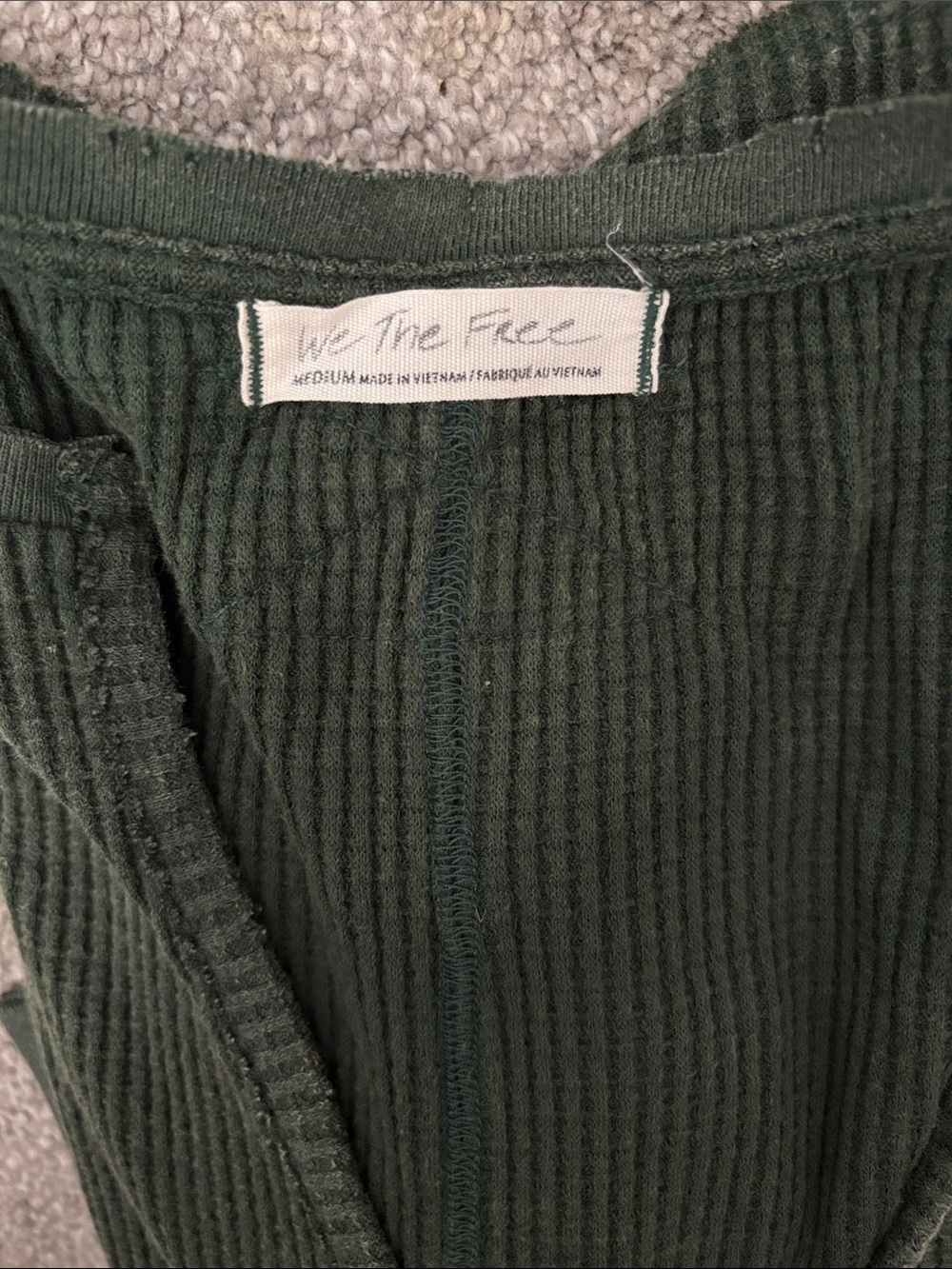 We The Free Dark Green Ribbed Thermal Top